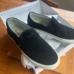 Simple slip-on shoes like Vans - black suede